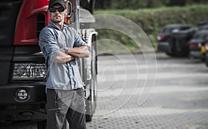 Trucker and His Semi Truck