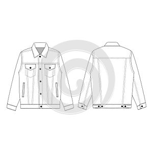 Trucker Jacket jeans template clip art collection