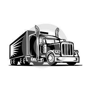 Trucking 18 wheeler semi truck trailer vector image
