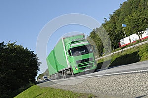 Trucking on busy highway