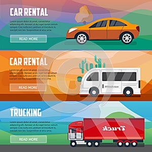 Trucking and car rental banners