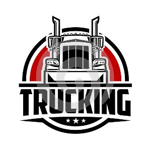 Trucking circle emblem logo vector art isolated. Best for transportation related industry logo