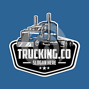 Trucking company emblem logo vector isolated