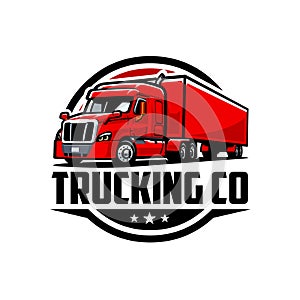 Trucking company emblem ready made logo template set
