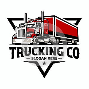 Trucking company emblem ready made logo vector isolated