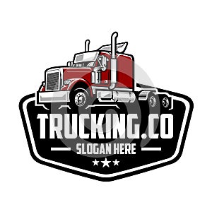 Trucking company logo emblem badge vector isolated