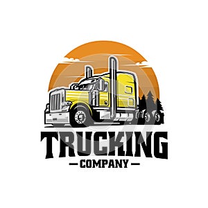 Trucking company logo vector art illustration isolated