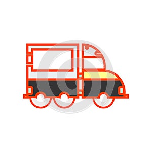 Trucking icon vector sign and symbol isolated on white background, Trucking logo concept