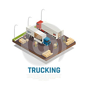 Trucking Isometric Composition