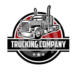 Trucking logo template. Premium truck logo vector isolated photo