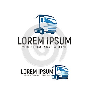 Trucking transportation logo design concept template