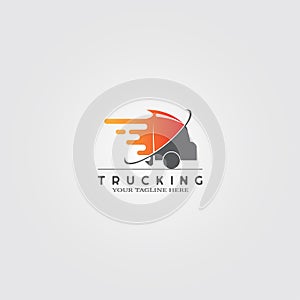 Trucking Transportation Logo, vector logo for business corporate, delivery of goods, logistic, element, illustration