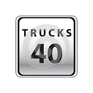 trucks 40 road sign. Vector illustration decorative design