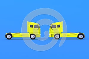 Trucks on blue background. Transport company. Transportation of heavy loads. Delivery service