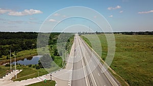 Trucks And Cars On A New Rural Highway