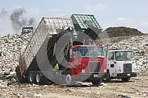 Trucks Dumping Waste