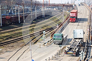 Trucks on highway