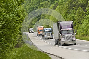 Trucks on highway