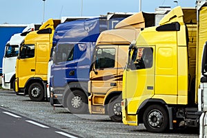 Trucks on a highway parking place