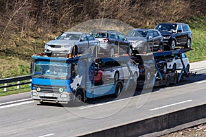 Trucks on the highway photo