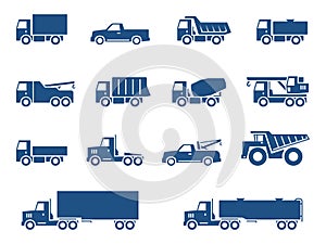 Trucks icons set