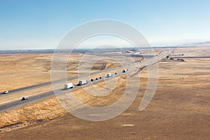 Trucks and an Interstate Freeway