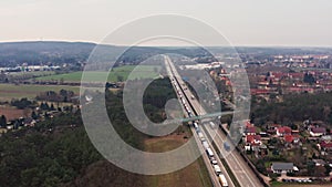 Trucks jamming German motorway