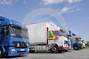 Trucks line up for loading