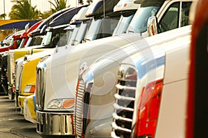 Trucks lined up