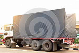 Trucks Logistic by Cargo truck Import Export business and Industrial on the road