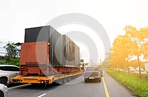 Trucks Logistic by Cargo truck Import Export business and Industrial on the road