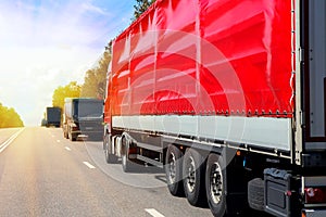 trucks move on on highway