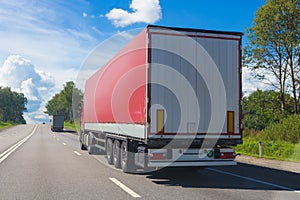 trucks move on on highway