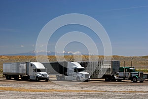 Trucks on parking