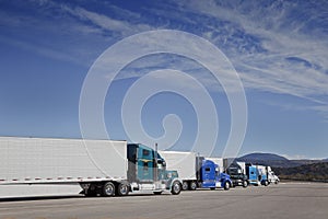 Trucks are parking at the Rest Area