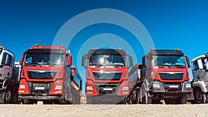 Trucks on premises of freight forwarding company