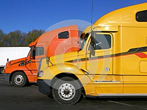 Trucks: side view of two