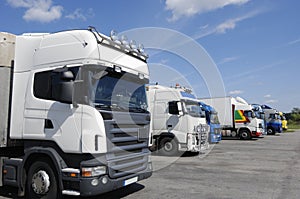 Trucks waiting for cargo load