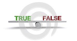 True false balance on white