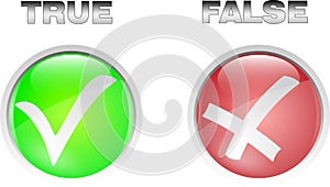 True false button photo