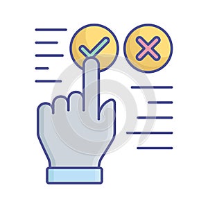 True false fill vector icon which can easily modify or edit