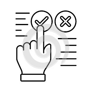 True false Line Vector icon which can easily modify or edit