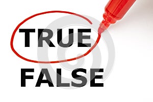 True or False with Red Marker