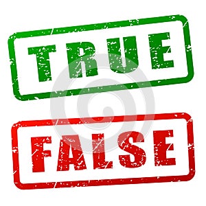 True and false stamp design