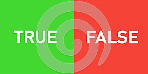 True false stamp vector flat icon, truth and wrong check