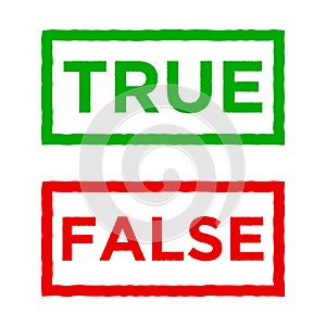 True false stamp vector icon.