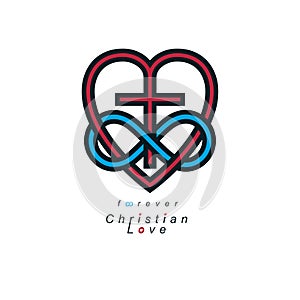 True Infinite Christian Love and Belief in God, vector creative