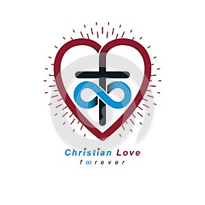 True Infinite Christian Love and Belief in God, vector creative