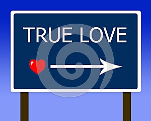 True love sign red heart photo