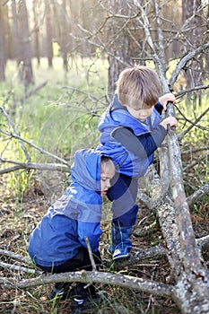 True men friendship, outing of crowed places. Two kids giving high five each other for support